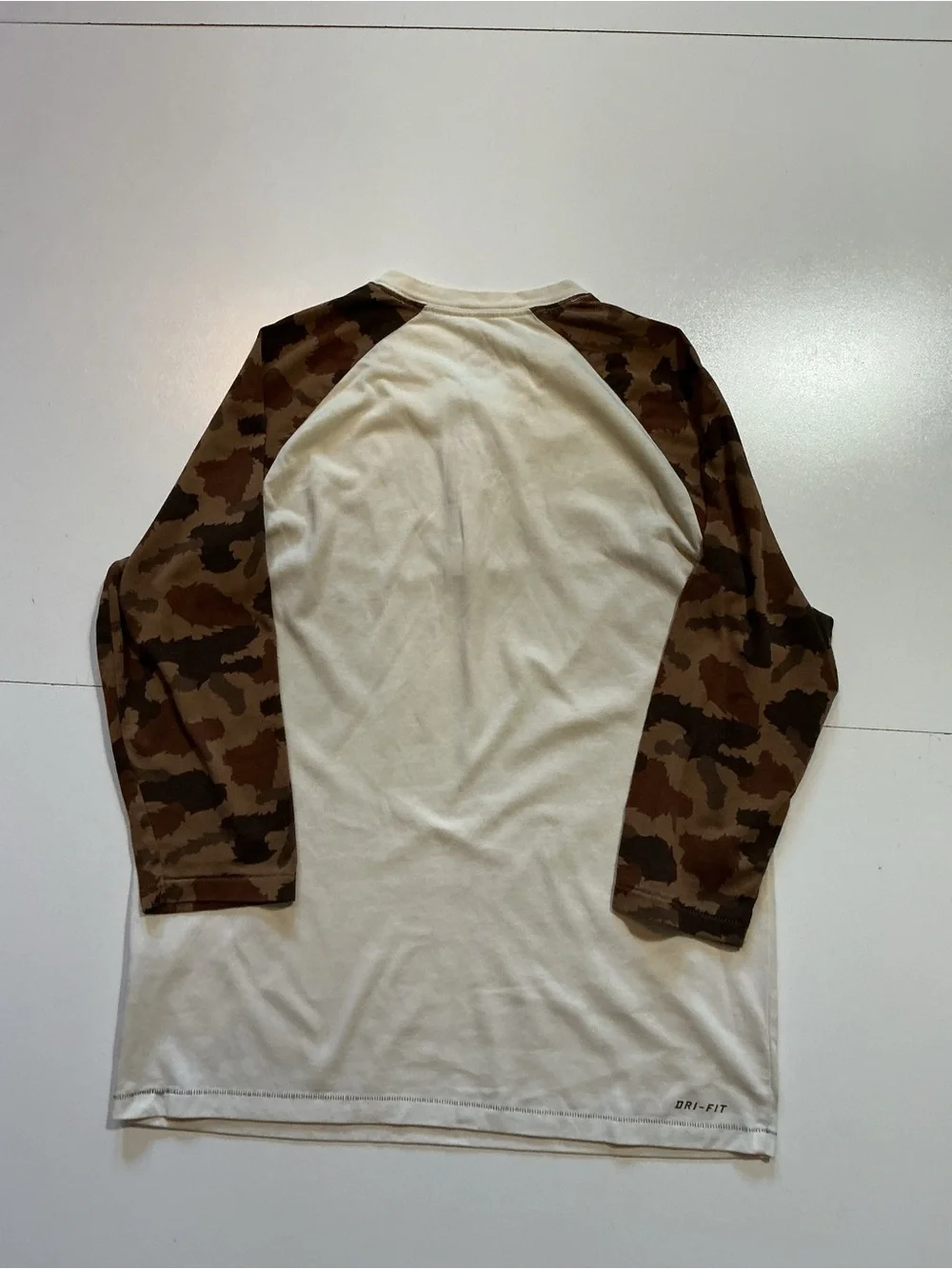 Nike X Poler Camouflage SB Skateboarding Snake 3/4 Henley Baseball T-Shirt